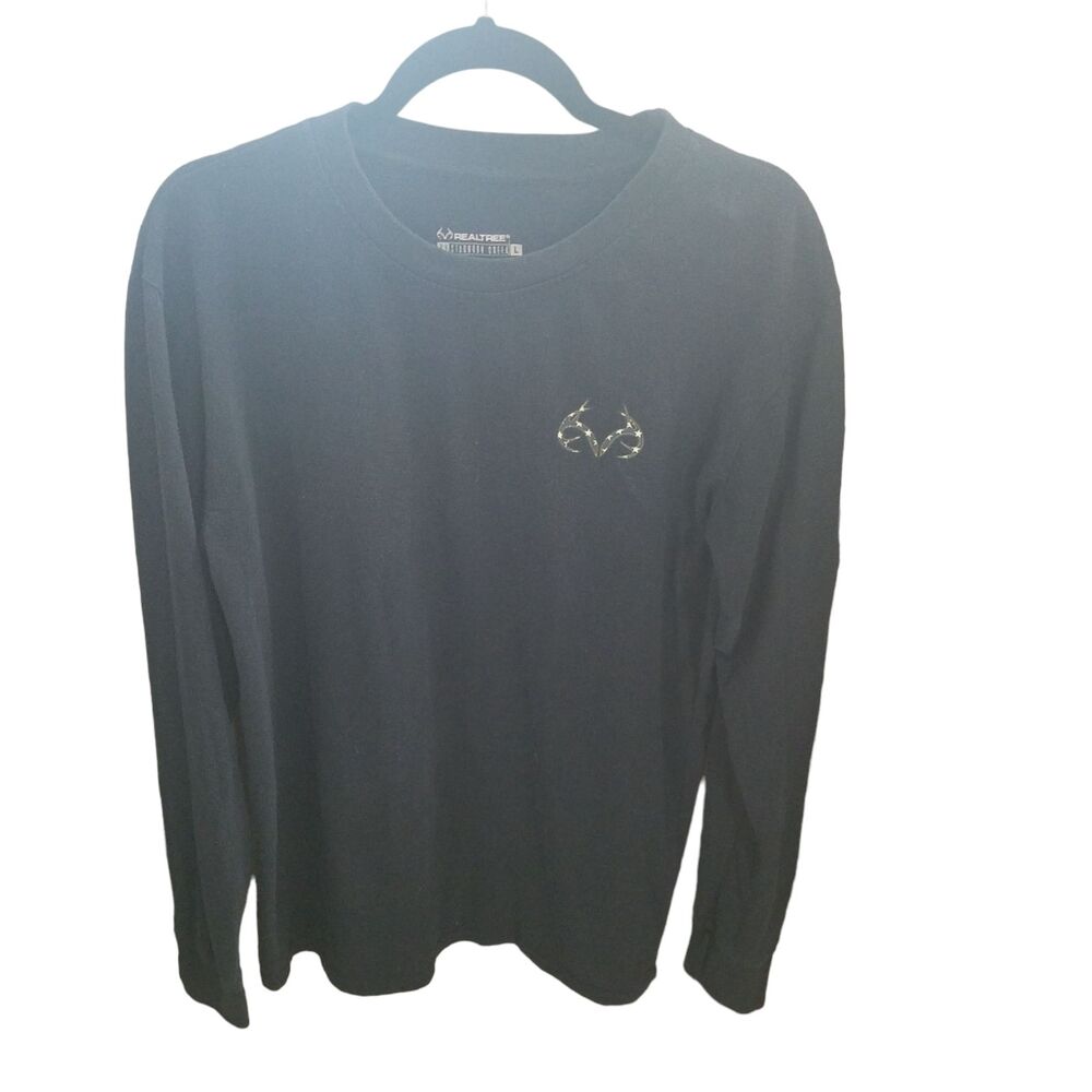 Real Tree Staghorn Creek Mens Sz L Blue Solid Long Sleeve Pullover Sweatshirt